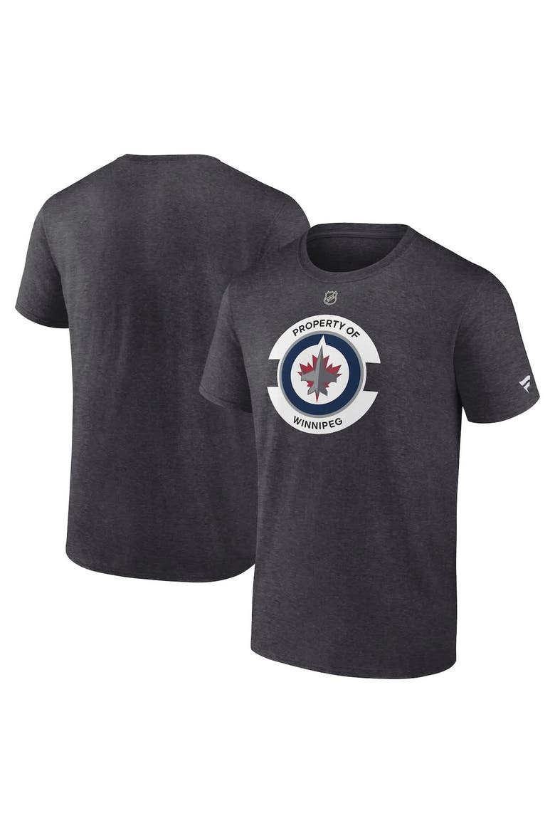Men's Fanatics Heather Charcoal Winnipeg Jets Authentic Pro Core Secondary T-Shirt, Main, color, Heather Charcoal