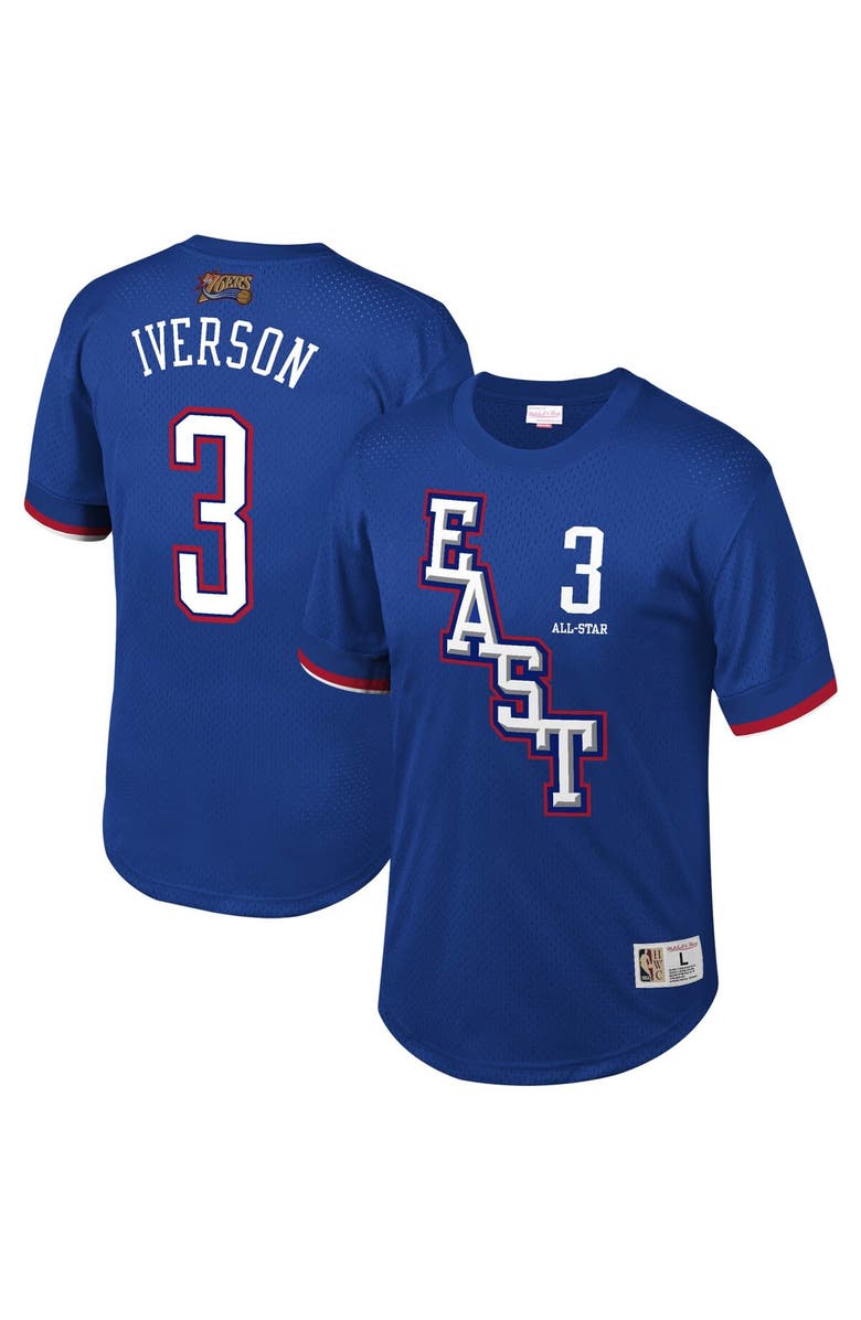 Mitchell & Ness Men's Mitchell & Ness Allen Iverson Royal NBA Mesh T-Shirt, Main, color, 