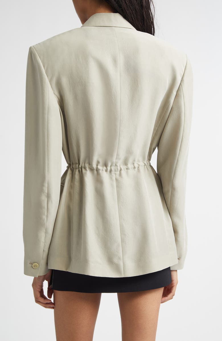 Alexander Wang Drawstring Waist Silk Jacket, Alternate, color, Army Tan