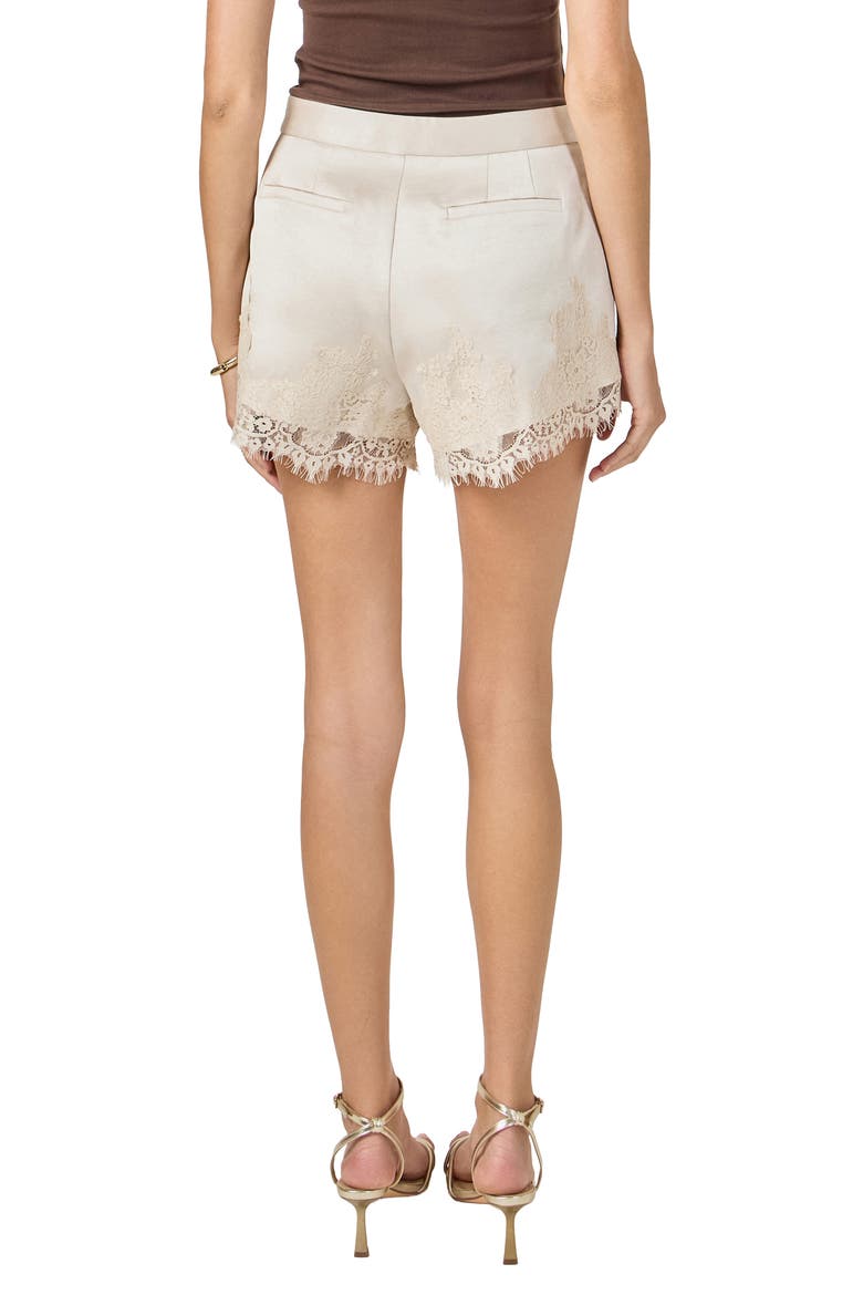 Lace Trimmed Satin Shorts, Alternate, color, CHAMPAGNE