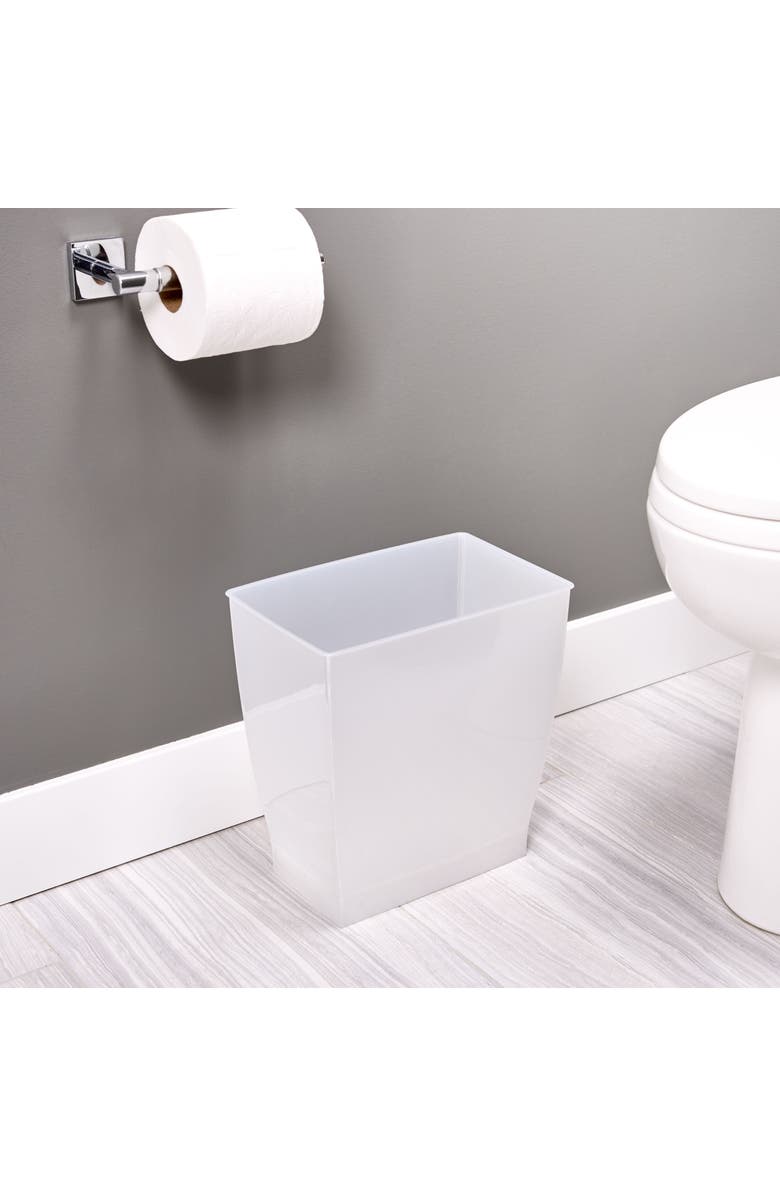 iDesign Small Rectangular Bathroom Trash Cans - Set of 4 - Gray, Alternate, color, Frost