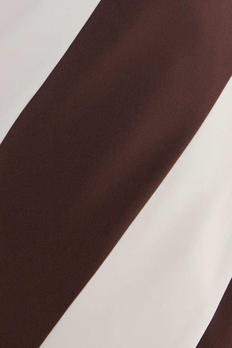 Stripe One Shoulder Tailored Mini Dress, Alternate, color, Chocolate