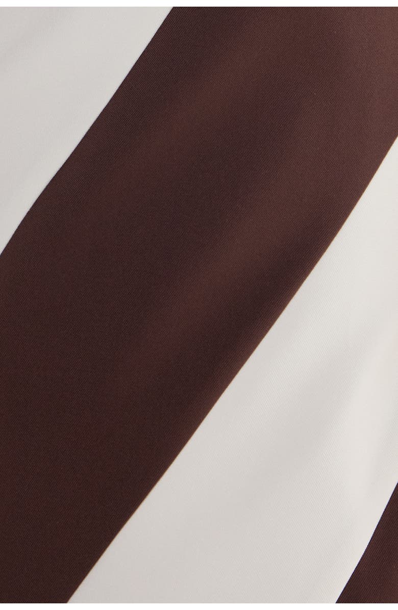 NASTY GAL Stripe One Shoulder Tailored Mini Dress, Alternate, color, Chocolate