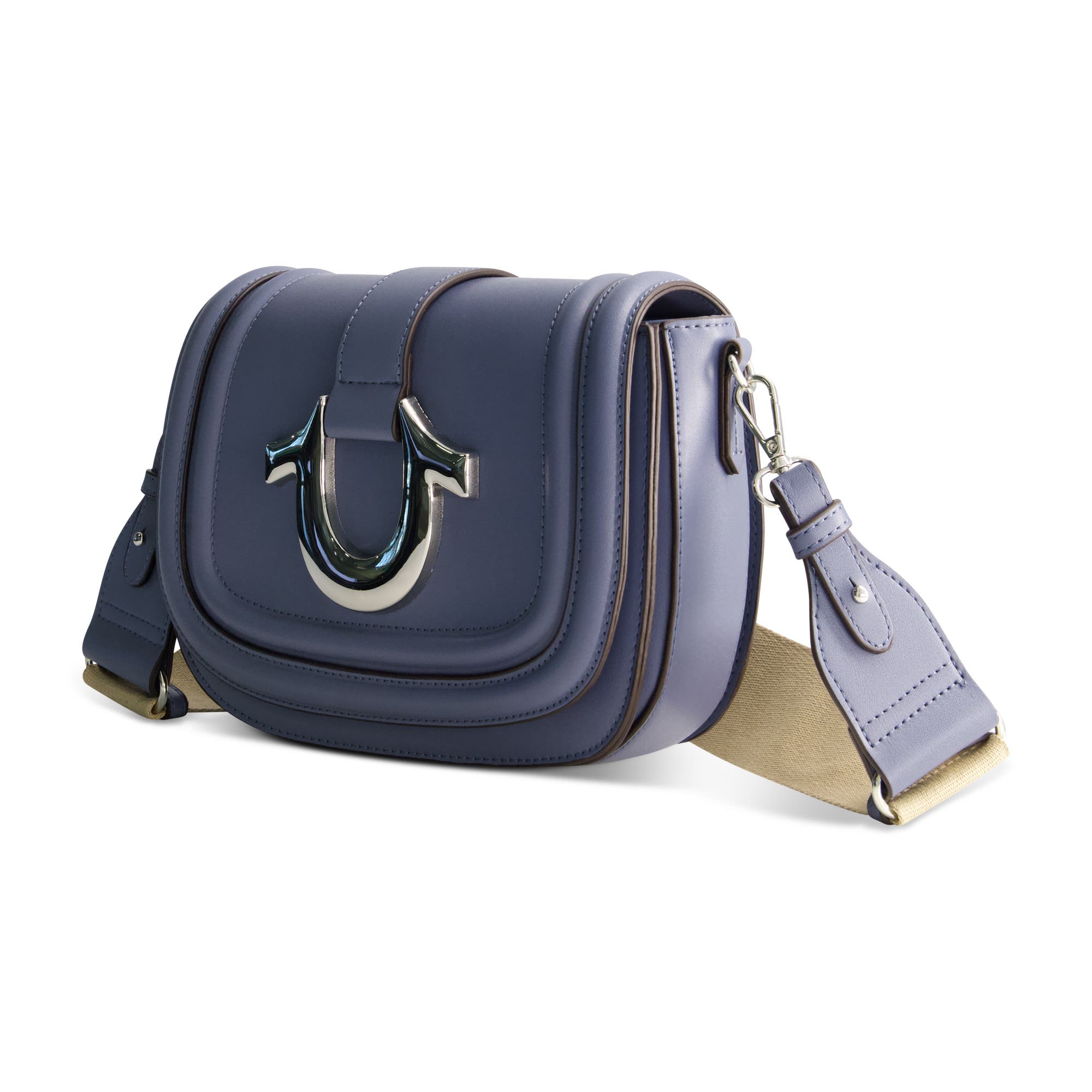 True Religion Saddle Bag with Gold Hardware, Alternate, color, Blue
