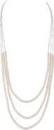 The Pearl Source 14K Gold Triple Freshwater Pearl and Chain Addie Necklace