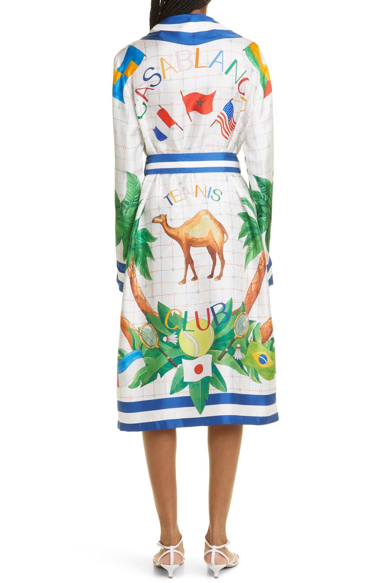 Casablanca Print Silk Robe, Alternate, color,