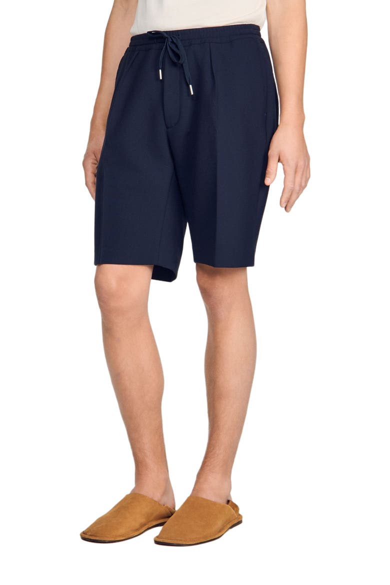 Jersey Bermuda shorts, Main, color, Navy blue