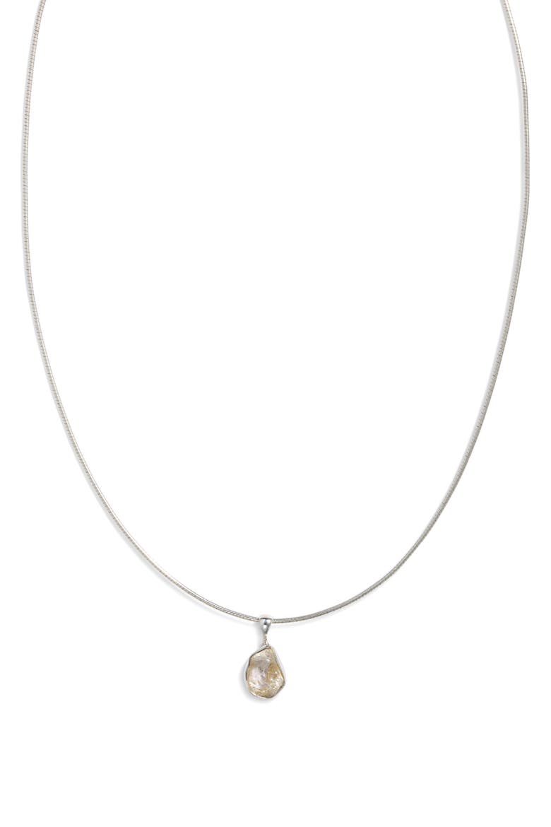 Little Falls Sterling Silver Herkimer Diamond Collar Necklace, Main, color, SILVER