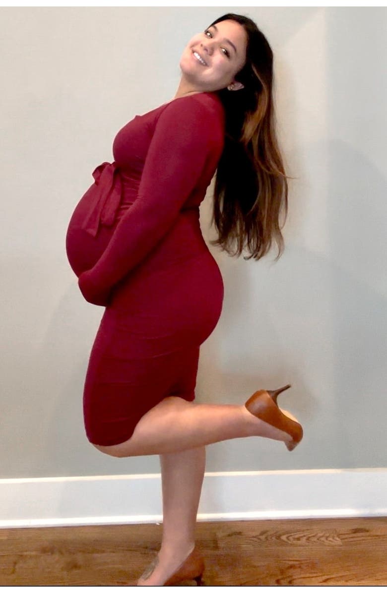 PinkBlush Basic Square Neck Midi Dress, Alternate, color, Burgundy