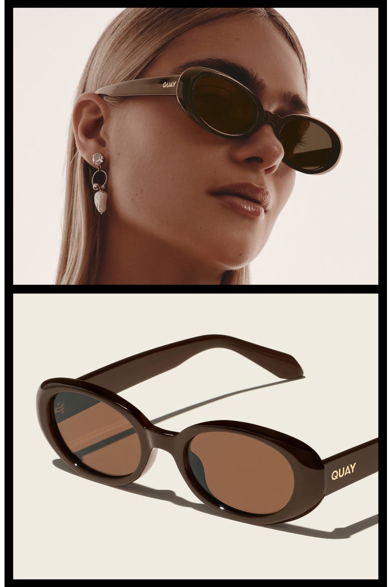 Felt Cute 52mm Gradient Small Oval Sunglasses, Alternate, color, CHOCOLATE/ BROWN