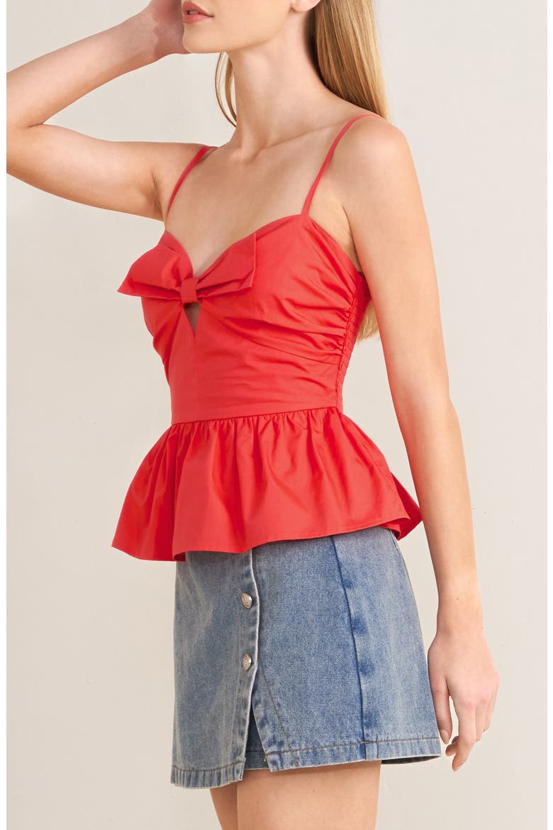 Bow Front Tank Top, Alternate, color, CORAL RED