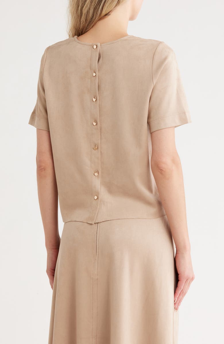 Parker The Lenora Faux Suede Crewneck Top, Alternate, color, Stone Fox