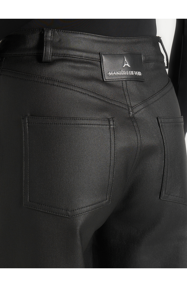 Manière De Voir Jana Wax Effect Denim Boyfriend Jeans, Alternate, color, Black