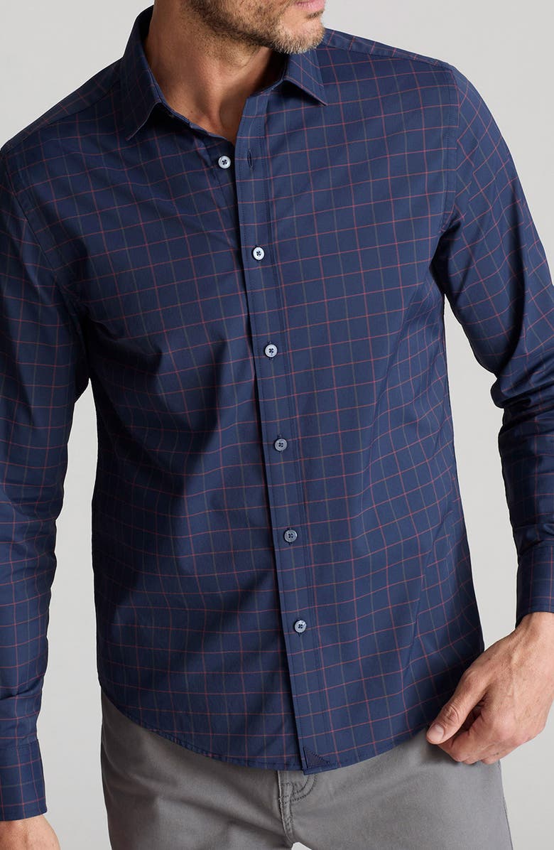 UNTUCKit Altrugo Windowpane Check Performance Button-Up Shirt, Main, color, 