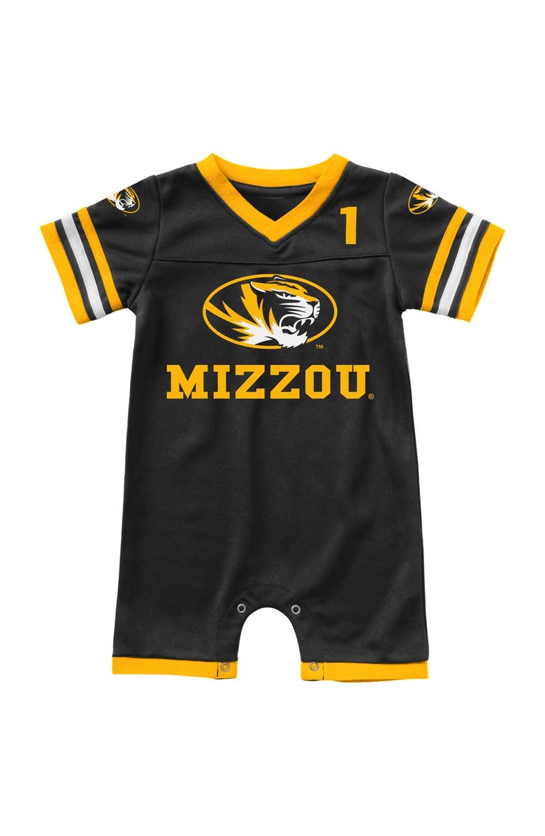 COLOSSEUM Newborn & Infant Colosseum Black Missouri Tigers Bumpo Football Romper, Alternate, color, Black