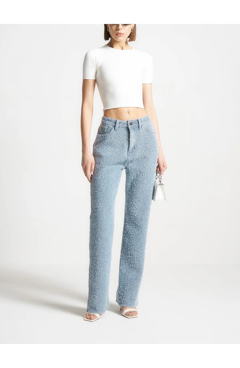 Manière De Voir Sara Boucle Straight Leg Jeans, Alternate, color, Light Blue