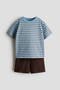 selected Light Blue/Brown Striped
