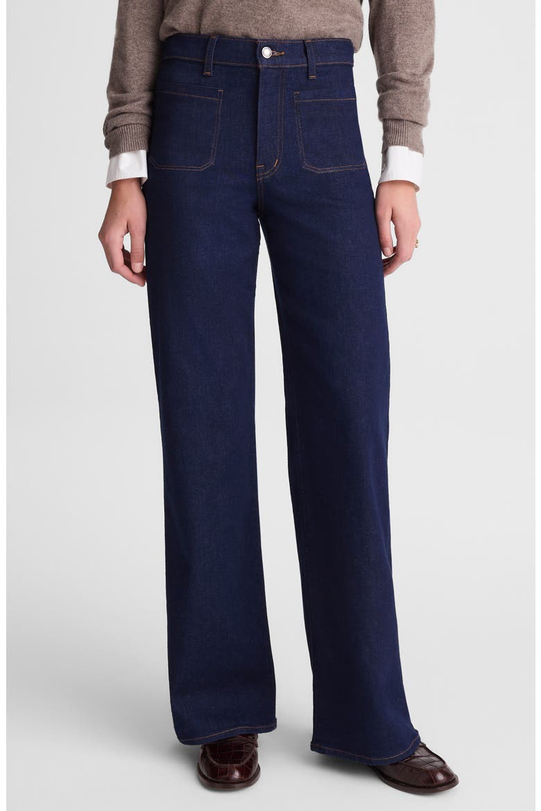 The Emmy Patch Pocket High Waist Wide Leg Jeans, Main, color, RINSE WASH
