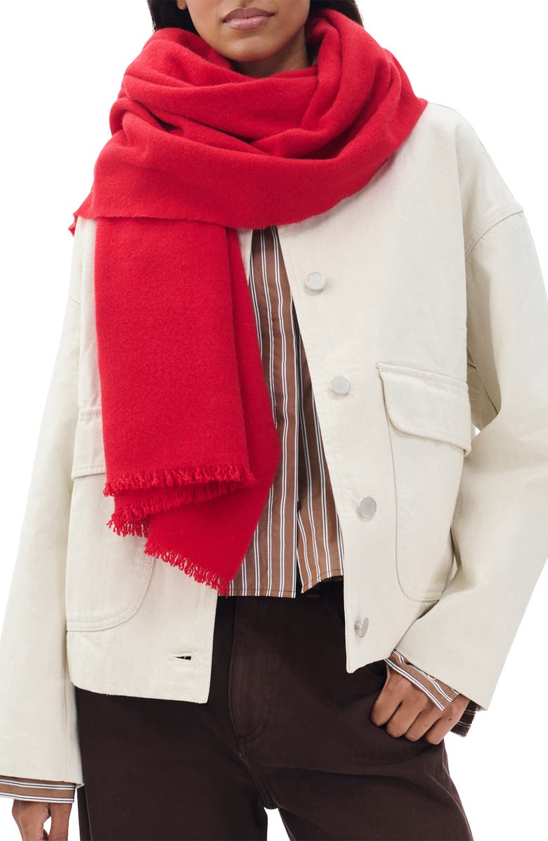 rag & bone Textured Cashmere Scarf, Main, color, Fiery Red
