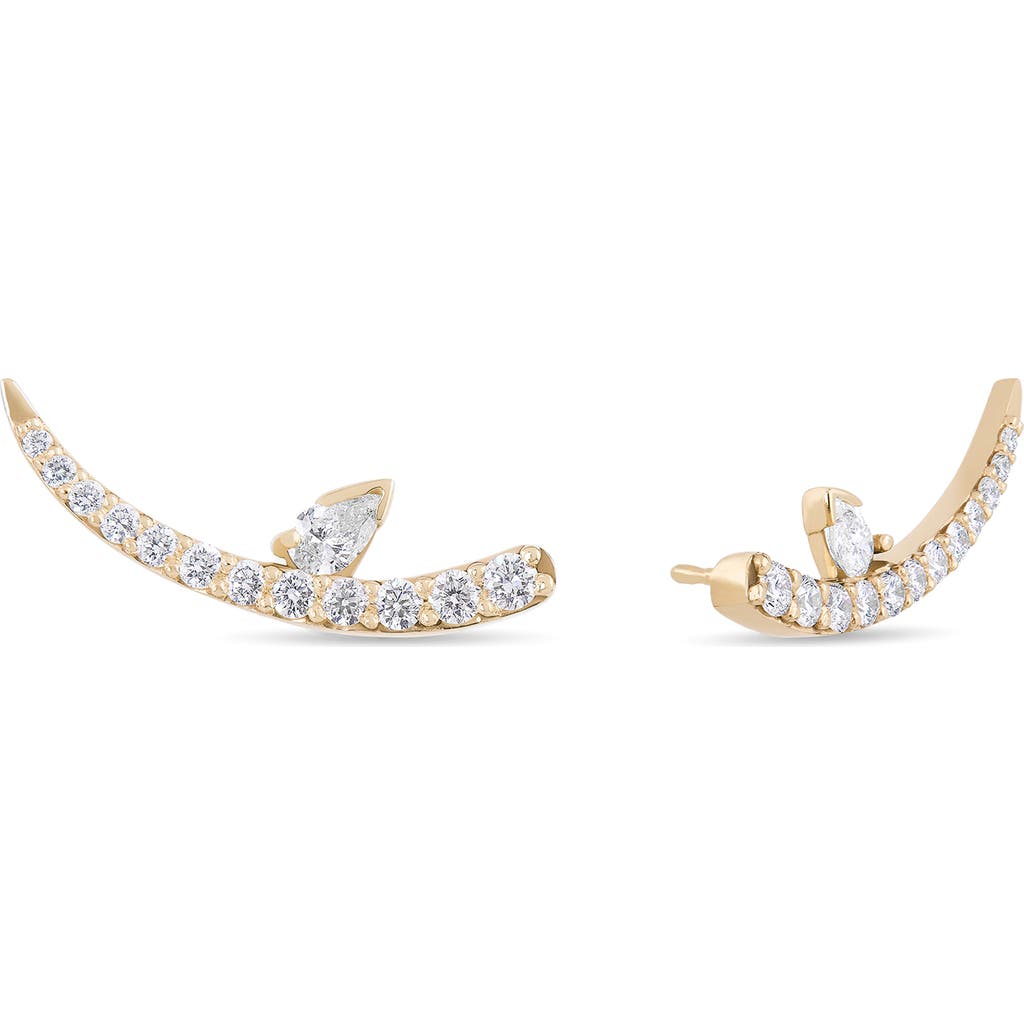 LANA LANA CURVED DIAMOND STUD EARRINGS
