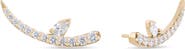 LANA 14K Gold Curved Diamond Stud Earrings