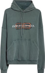 Balenciaga Large Fit BB Icon Stencil Graphic Hoodie