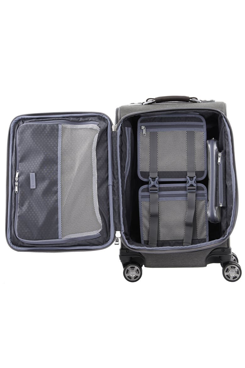 Platinum Elite Softside Expandable 20" Carry On Spinner Luggage, Fits up to 15" Laptop, Alternate, color, Vintage Grey
