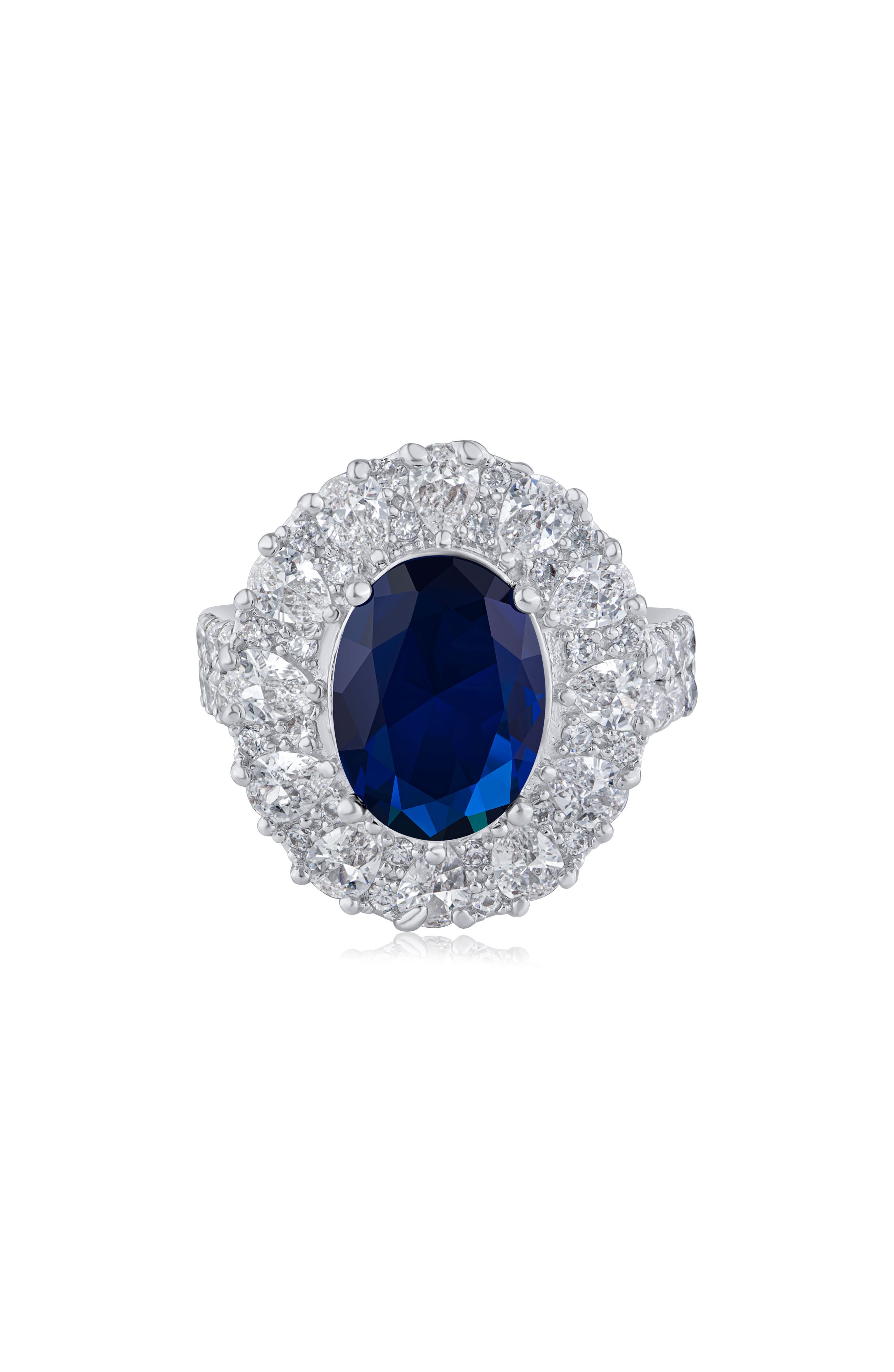 CZ by Kenneth Jay Lane Oval Cubic Zirconia Halo Ring