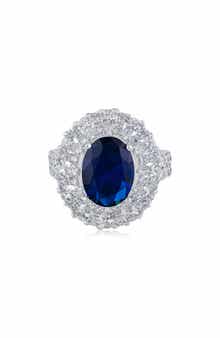 CZ by Kenneth Jay Lane Oval Cubic Zirconia Halo Ring