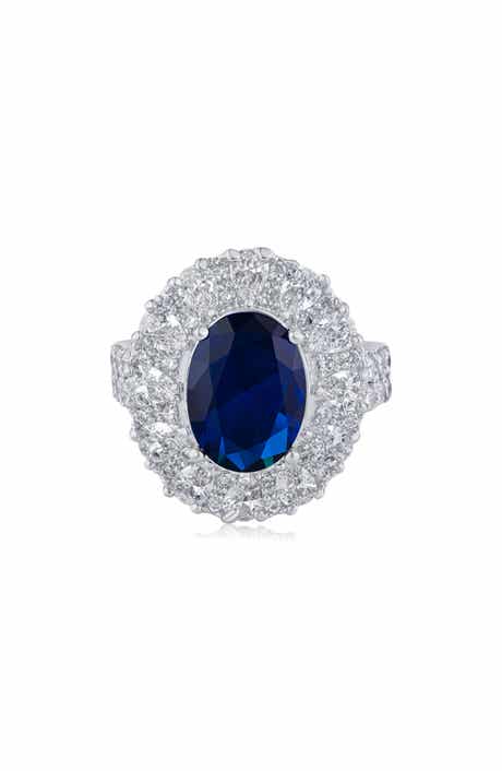 CZ by Kenneth Jay Lane Oval Cubic Zirconia Halo Ring