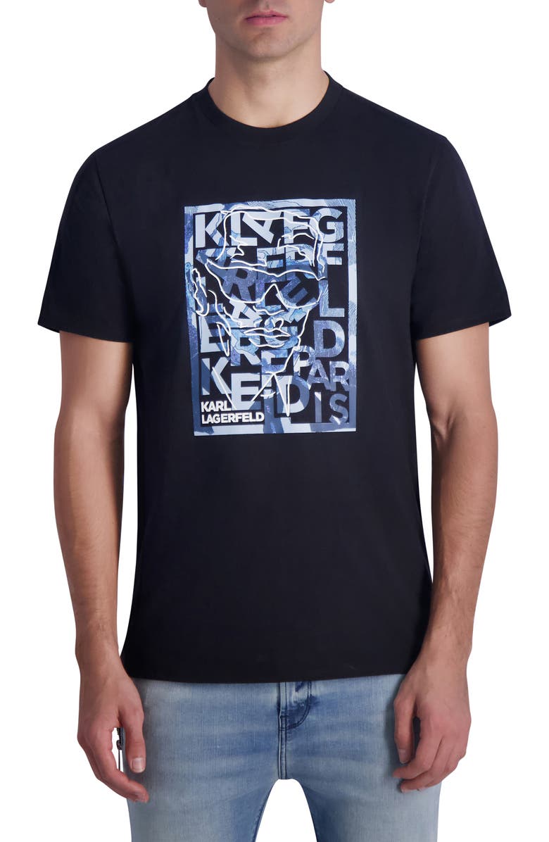 KARL LAGERFELD PARIS Square Sketch Graphic T-Shirt, Main, color, 