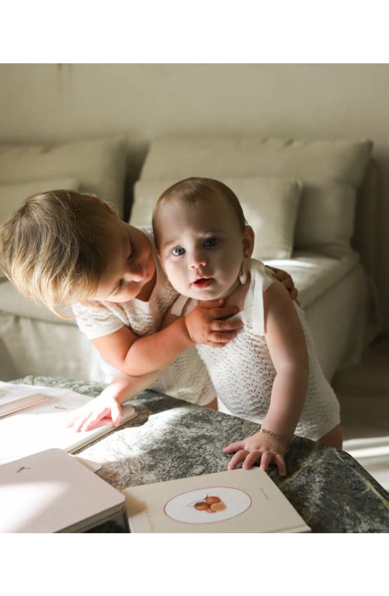 Ely's & Co. Looms Wave Collection - Knit Pointelle Short Sleeve Romper, Alternate, color, Ivory