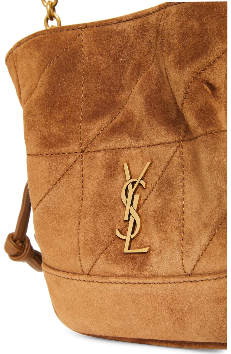 Saint Laurent Mini Jamie Suede Shoulder Bag, Alternate, color, Caramel Cognac