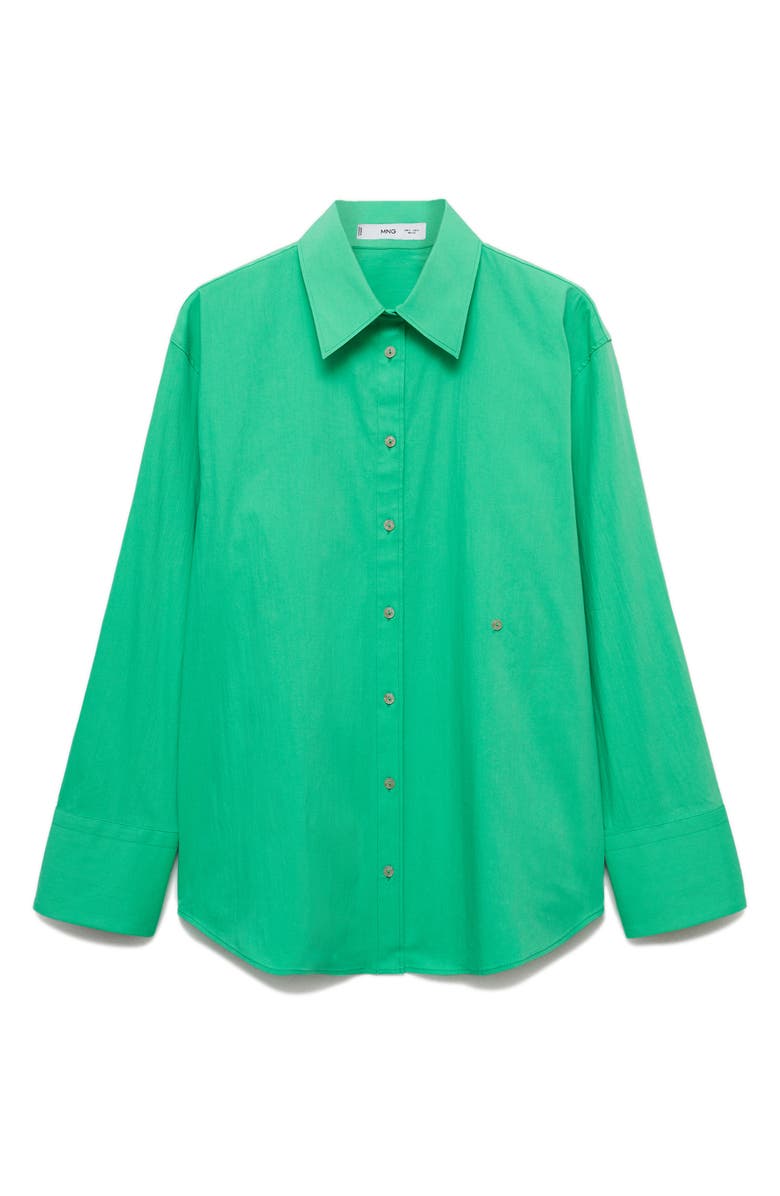MANGO Stretch Cotton Blend Button-Up Shirt, Alternate, color, 