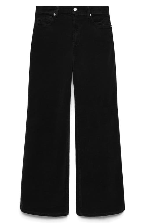 Shop Mango Wide Leg Corduroy Jeans In Black