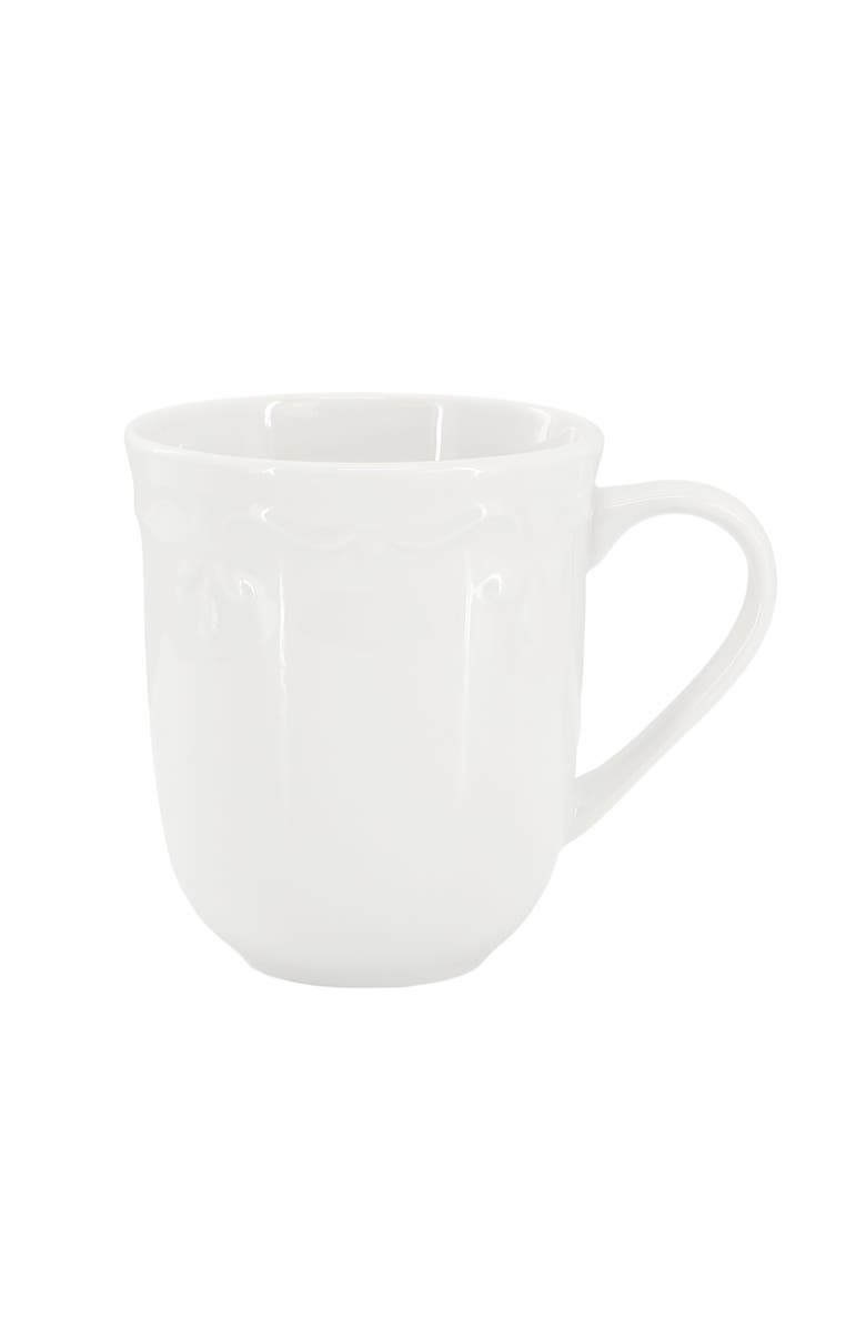 Elama Henryi 6 Piece 12 Ounce Porcelain Mug Set, Alternate, color, White