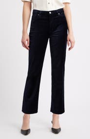 FRAME Le Sleek Velvet Ankle Straight Leg Pants