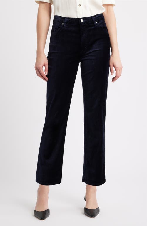 Frame Le Sleek Velvet Ankle Straight Leg Pants In Black