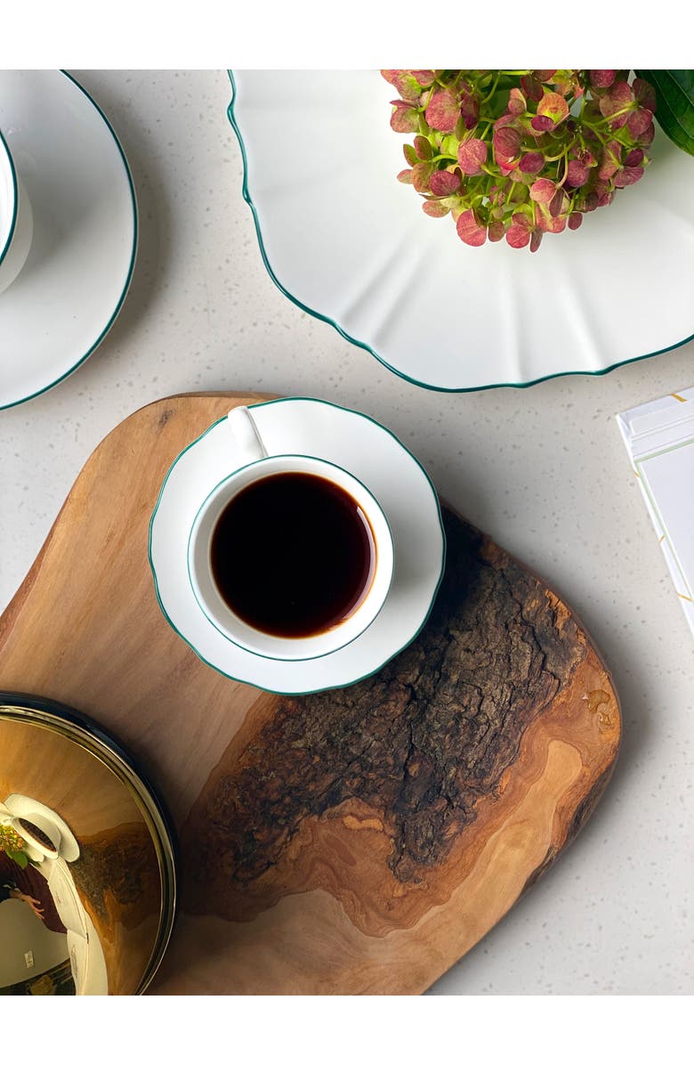 Twig New York Amelie Set of 2 Espresso Cups & Saucers, Alternate, color, Forest Green