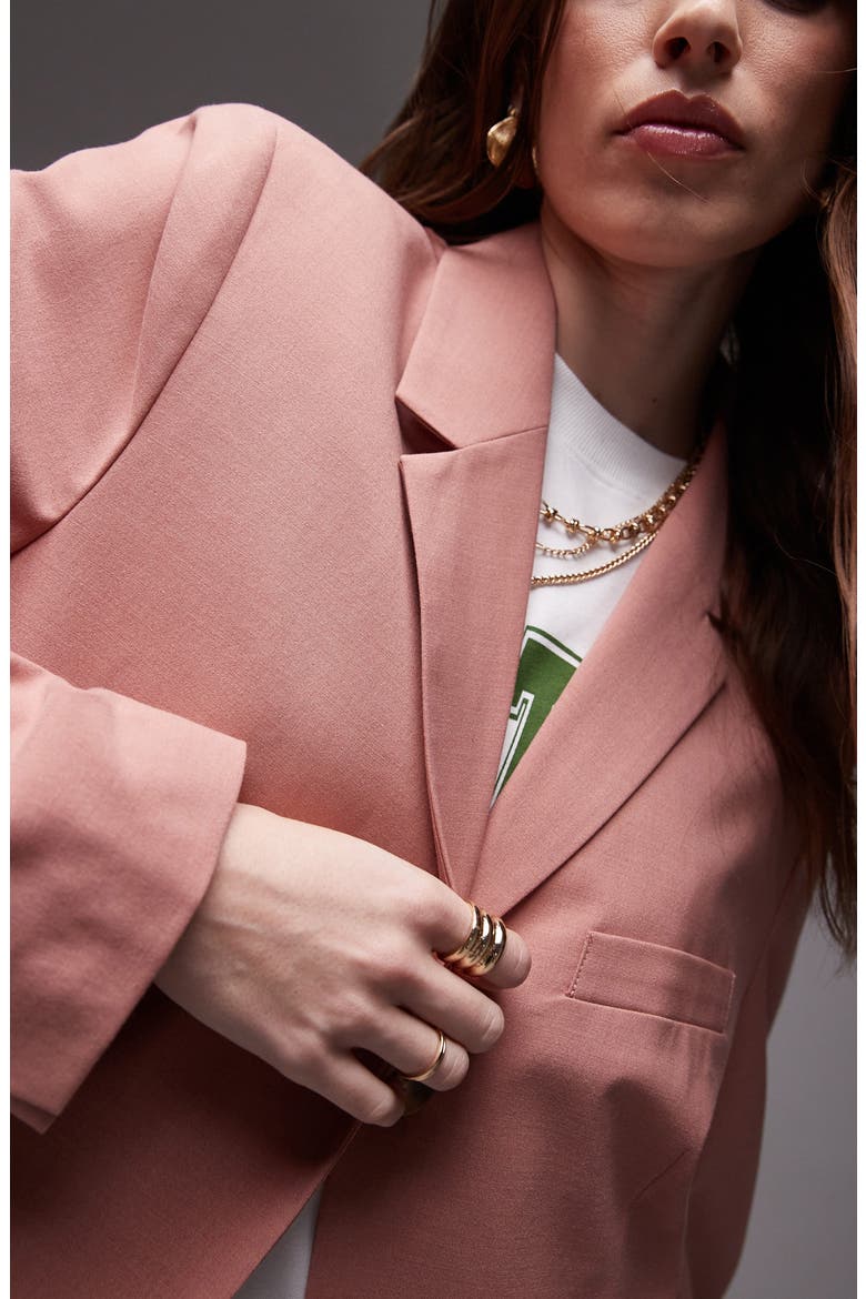 High Break Tailored Blazer, Alternate, color, LIGHT PINK