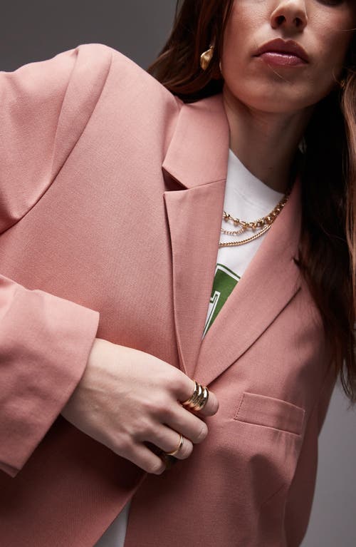 Shop Topshop High Break Tailored Blazer In Light Pink