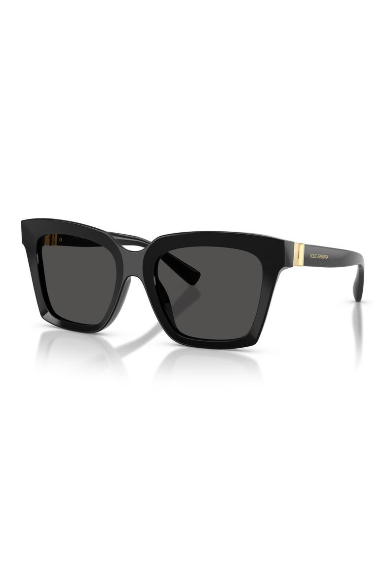 55mm Square Sunglasses, Alternate, color, BLACK / DARK GREY