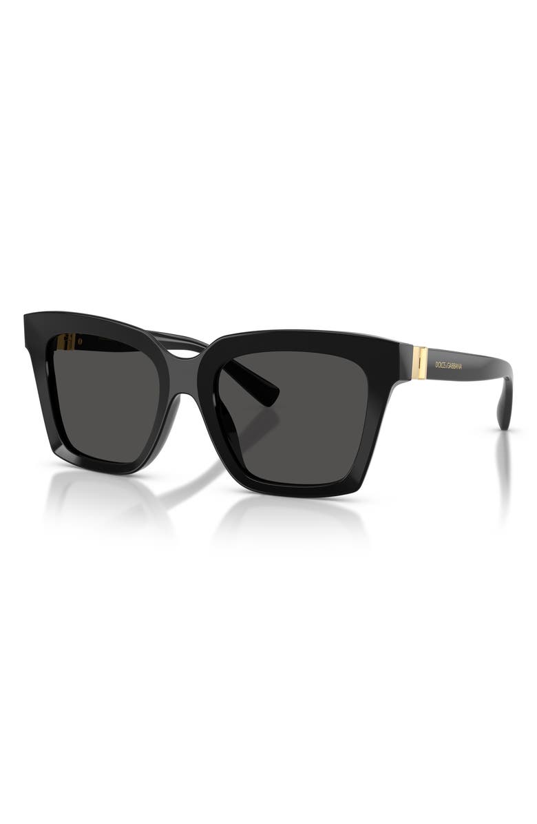 Dolce&Gabbana 55mm Square Sunglasses, Alternate, color, Black / Dark Grey
