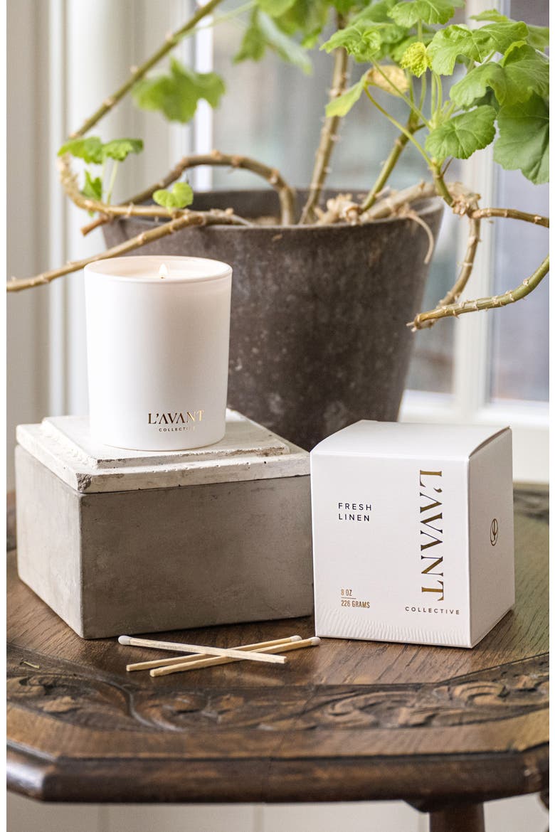 Fresh Linen Candle, Alternate, color, WHITE