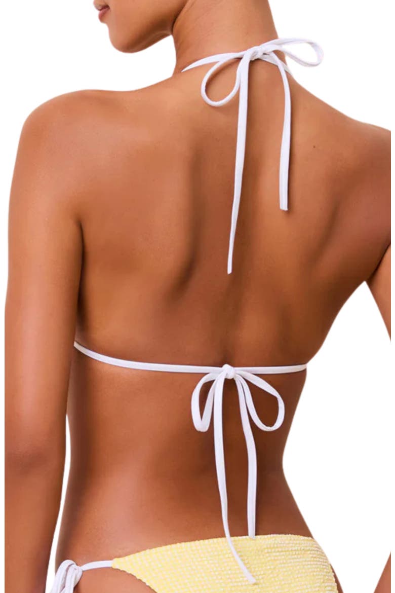 The Iris Gingham Triangle Bikini Top, Alternate, color, CITRINA
