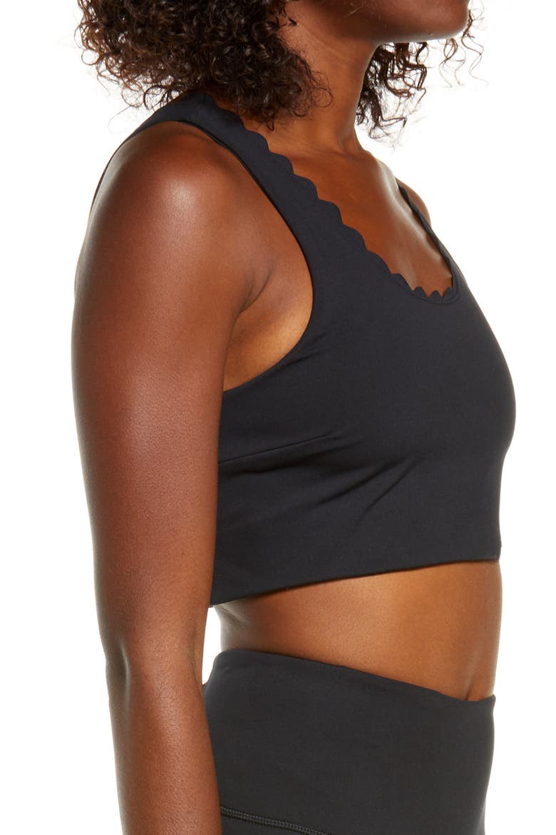 Scalloped Studio Lite Bra, Alternate, color, BLACK