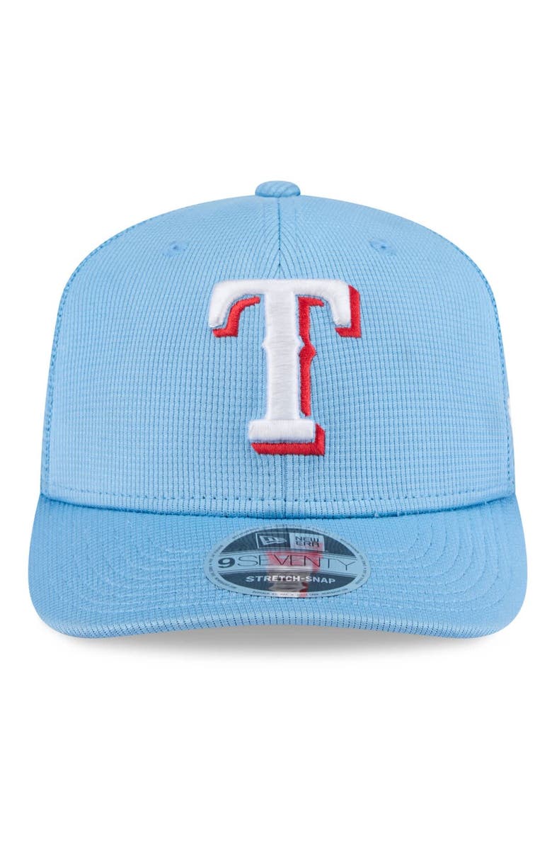 New Era Men's New Era  Light Blue Texas Rangers 2025 Spring Training 9SEVENTY Stretch-Snap Trucker Hat, Alternate, color, 