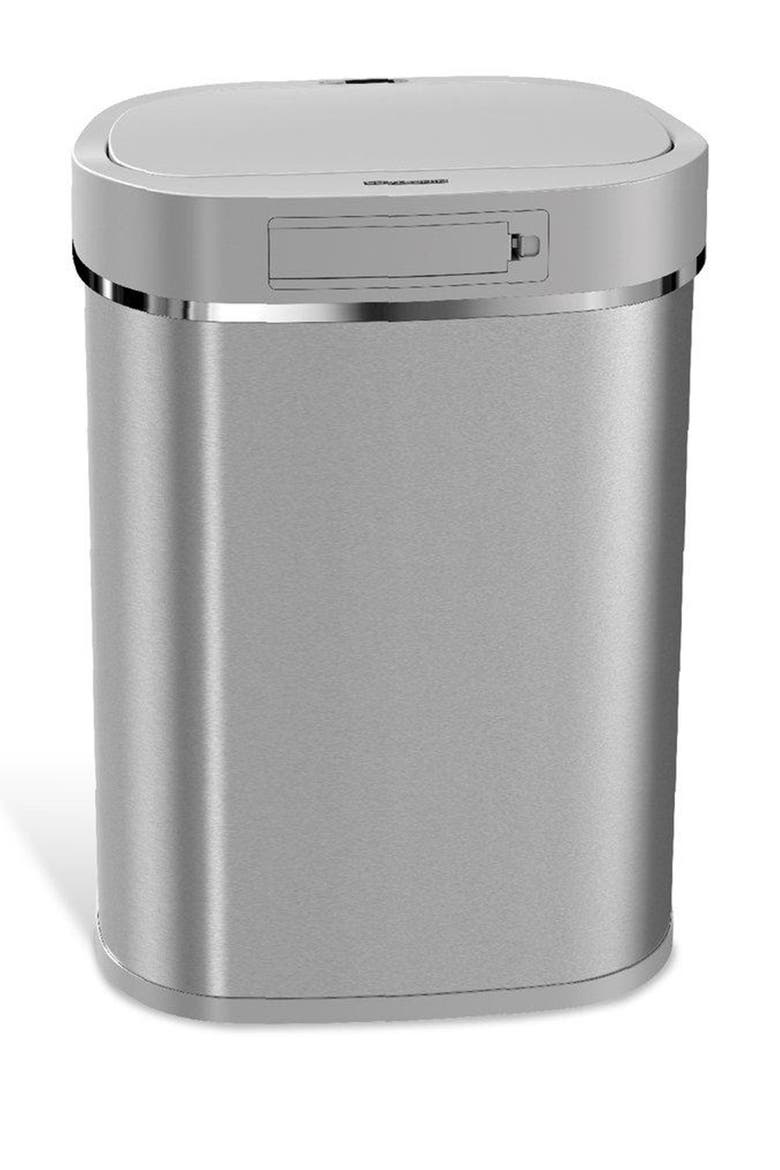 80L Silver Motion Sensor Trash Can, Alternate, color, SILVER BLACK