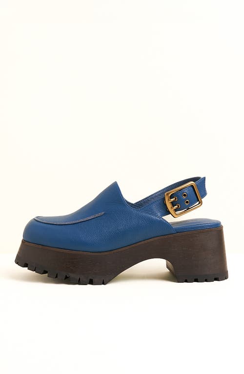 Charlotte Stone Carlos Slingback Platform Clog In Blue