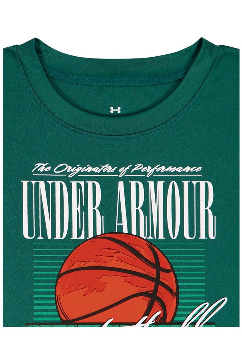Kids' Tech Basketball Graphic T-Shirt & Shorts Set, Alternate, color, RACK GREEN